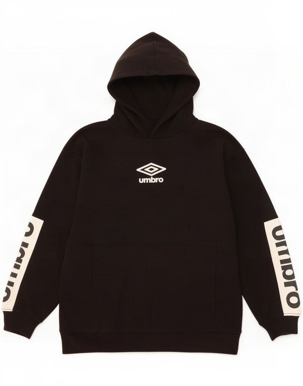 Umbro Boys Graphic Hoodie Jumper 13-14 Years XL Black Colourblock Cotton