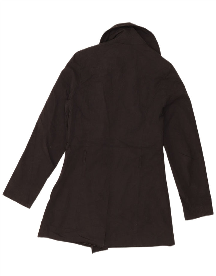 Billabong Womens Double Breasted Coat UK 10 Small Black Cotton