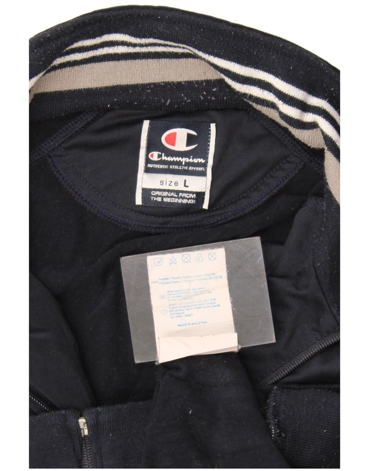 Champion Mens Tracksuit Top Jacket Large Navy Blue Polyester