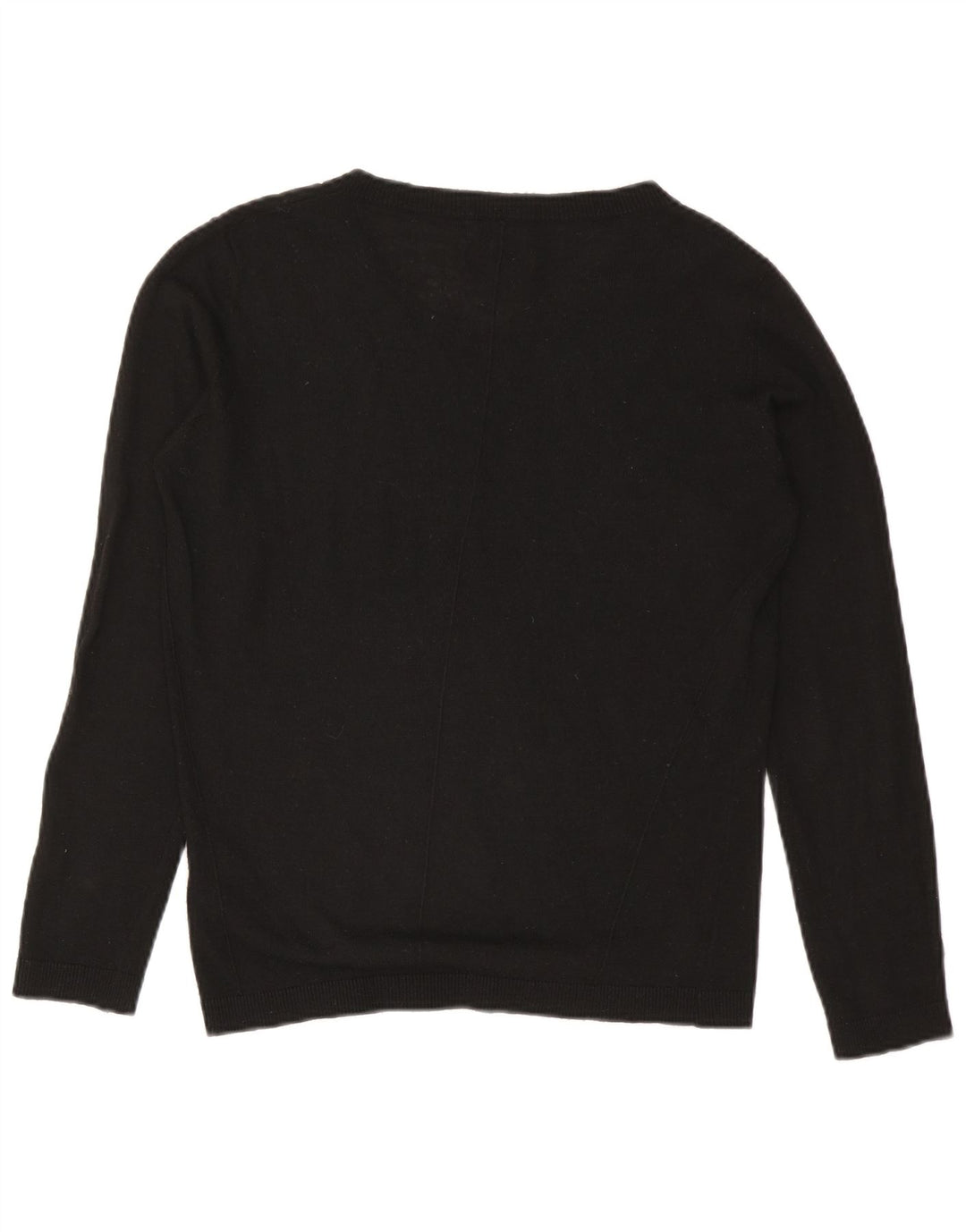 Energie Womens V-Neck Jumper Sweater UK 14 Medium Black Acrylic