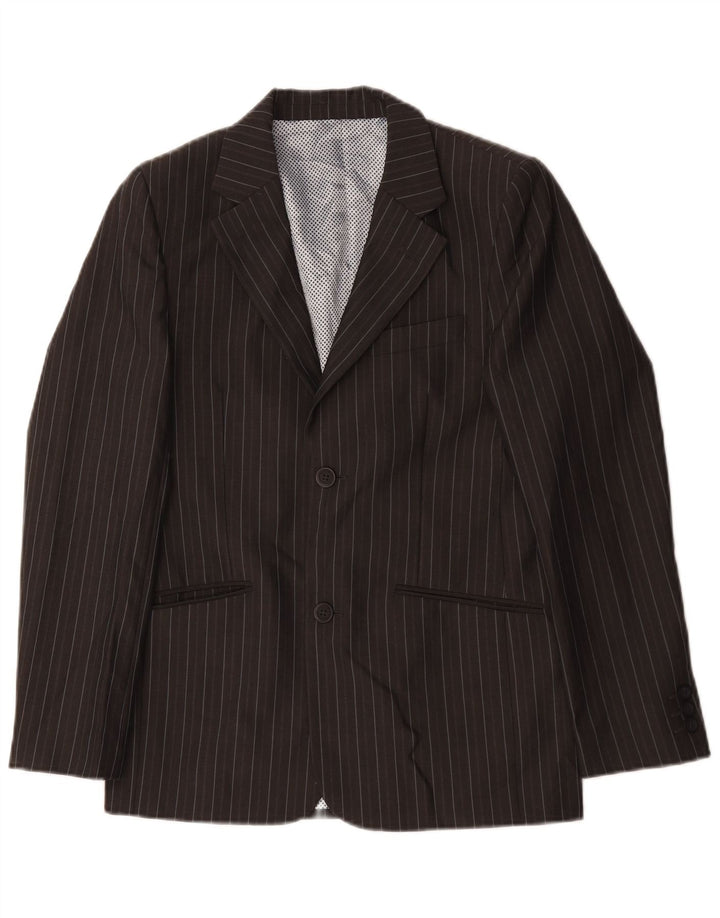 Marks & Spencer Boys Autograph Blazer Jacket 12-13 Years Grey Pinstripe