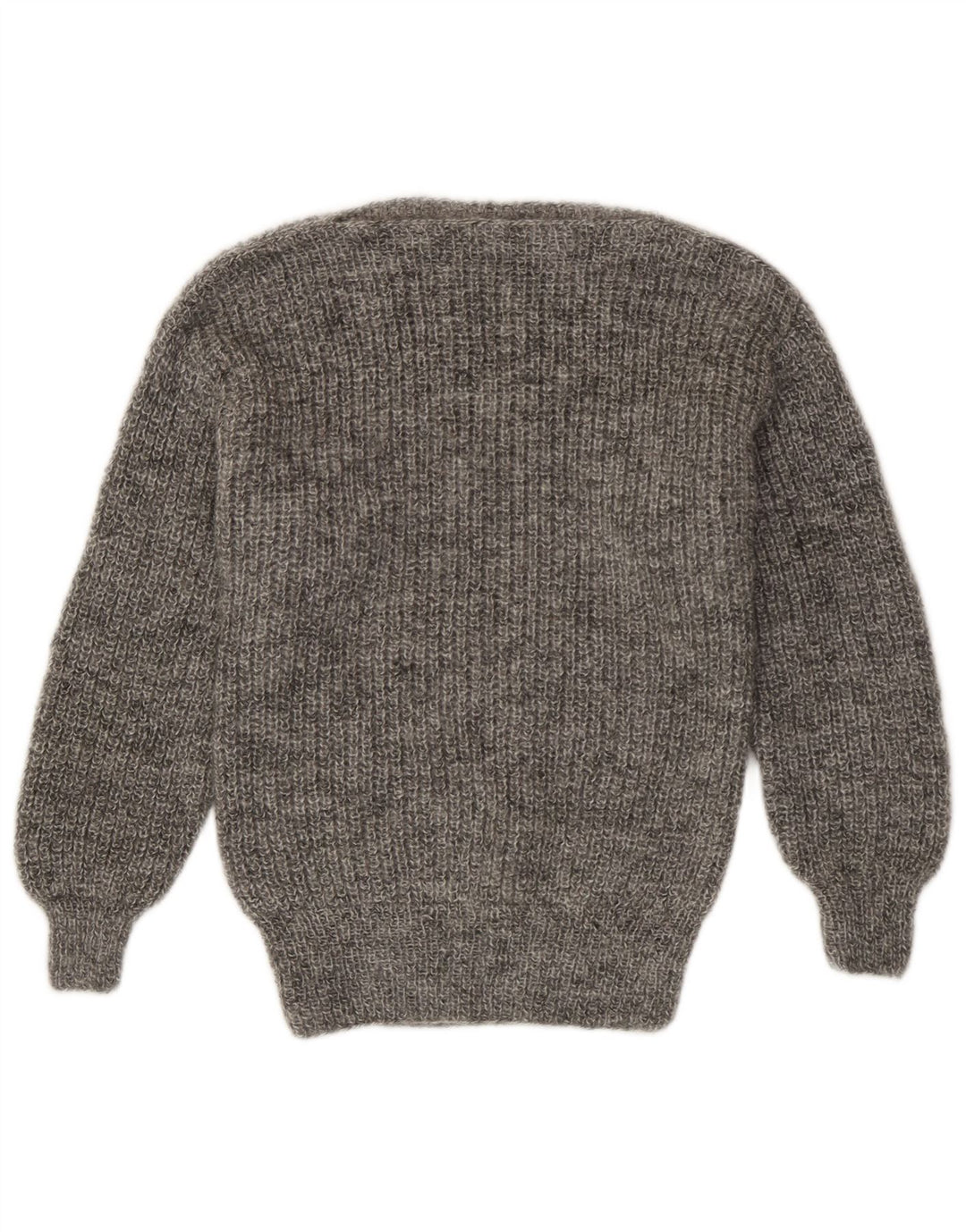 Vintage Womens Boat Neck Jumper Sweater UK 12 Medium Grey Flecked