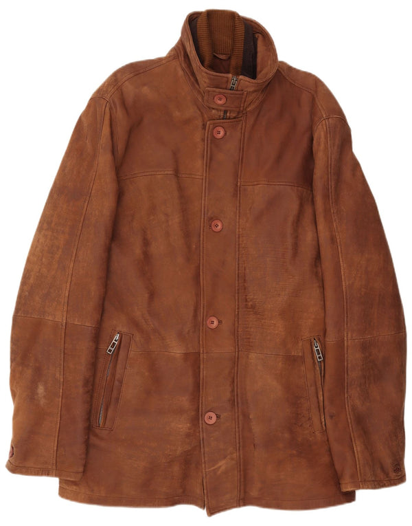 Ashwood Mens Leather Jacket UK 46 3XL Brown Leather