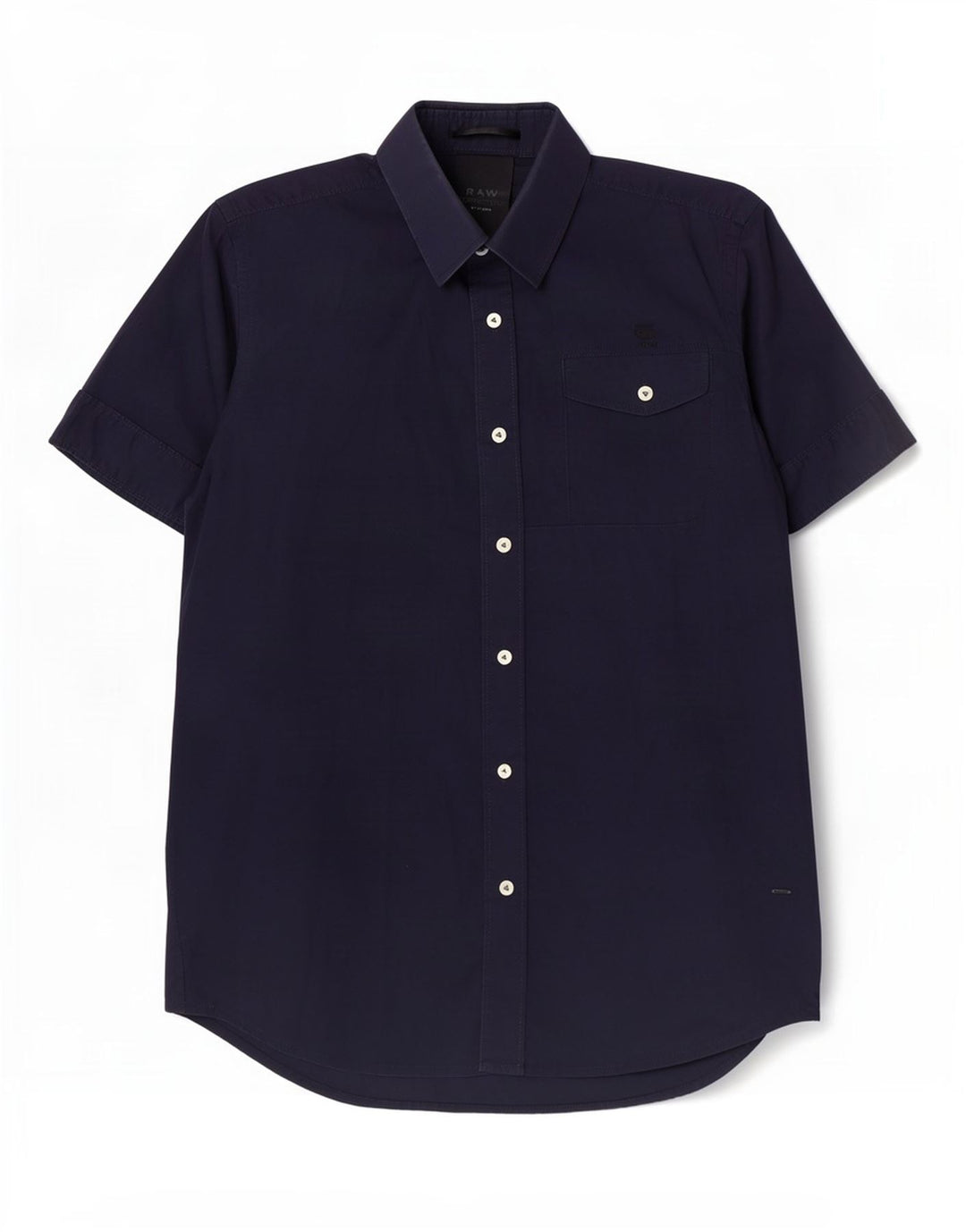 G-Star Mens Short Sleeve Shirt Medium Navy Blue Cotton