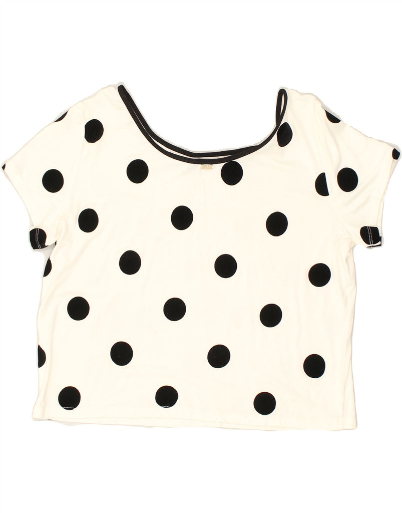 LIU JO Womens Crop Blouse Top UK 16 Large White Polka Dot | Vintage Liu Jo | Thrift | Second-Hand Liu Jo | Used Clothing | Messina Hembry 