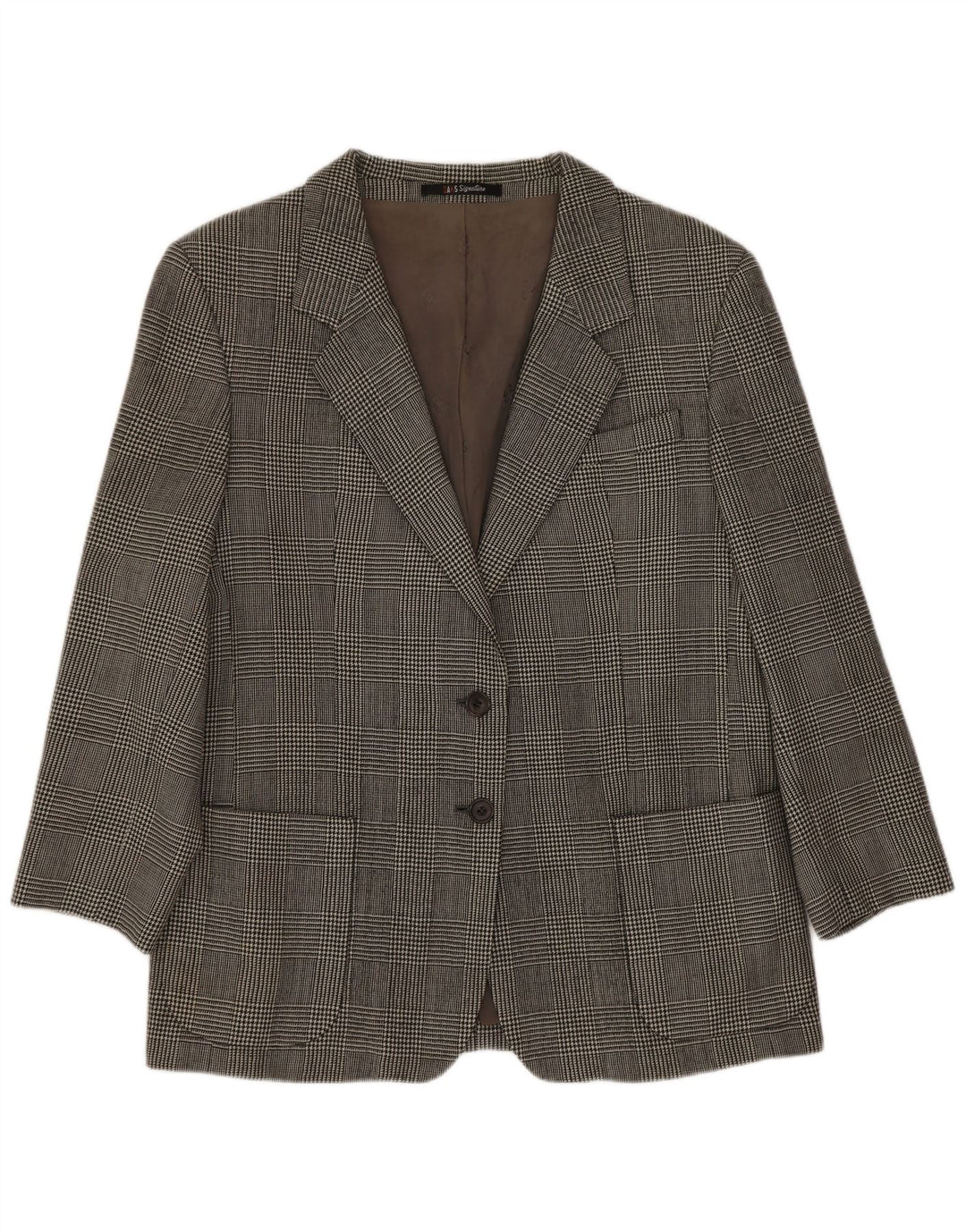 Dack's Womens 2 Button Blazer Jacket UK 14 Medium Grey Houndstooth Classic