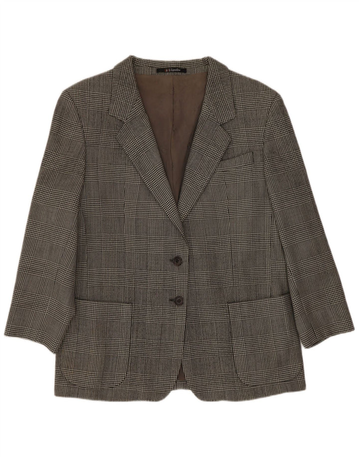 Dack's Womens 2 Button Blazer Jacket UK 14 Medium Grey Houndstooth Classic