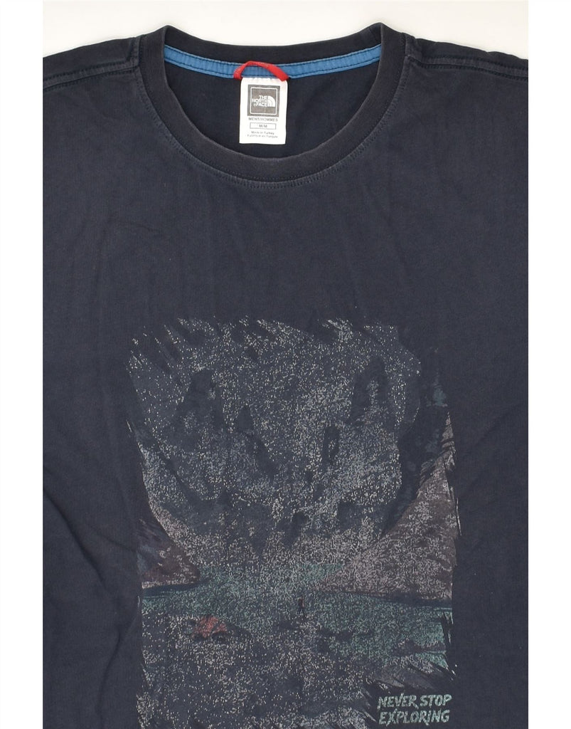 THE NORTH FACE Mens Graphic T-Shirt Top Medium Navy Blue Cotton | Vintage The North Face | Thrift | Second-Hand The North Face | Used Clothing | Messina Hembry 