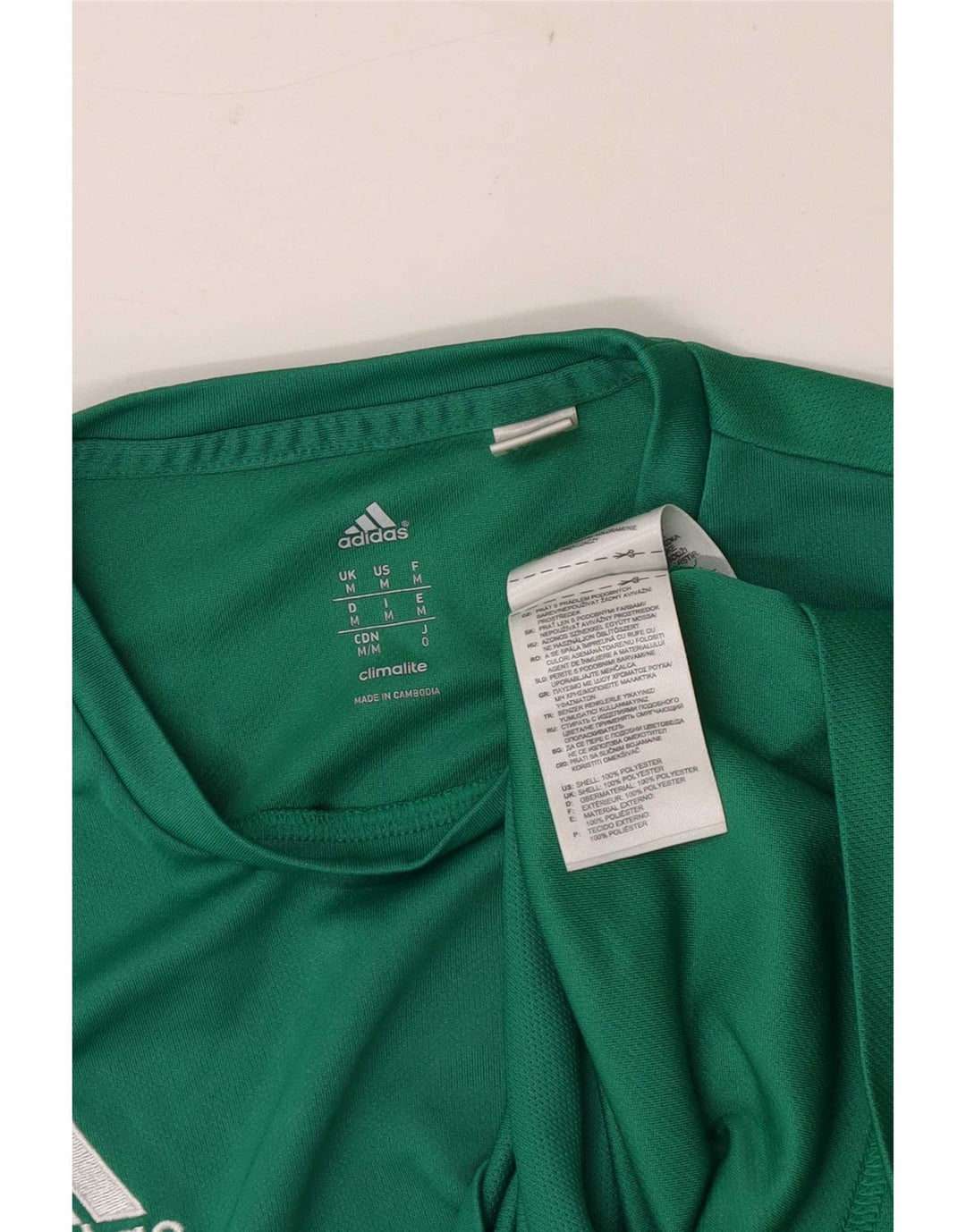 Adidas Mens Climalite T-Shirt Top Medium Green Polyester
