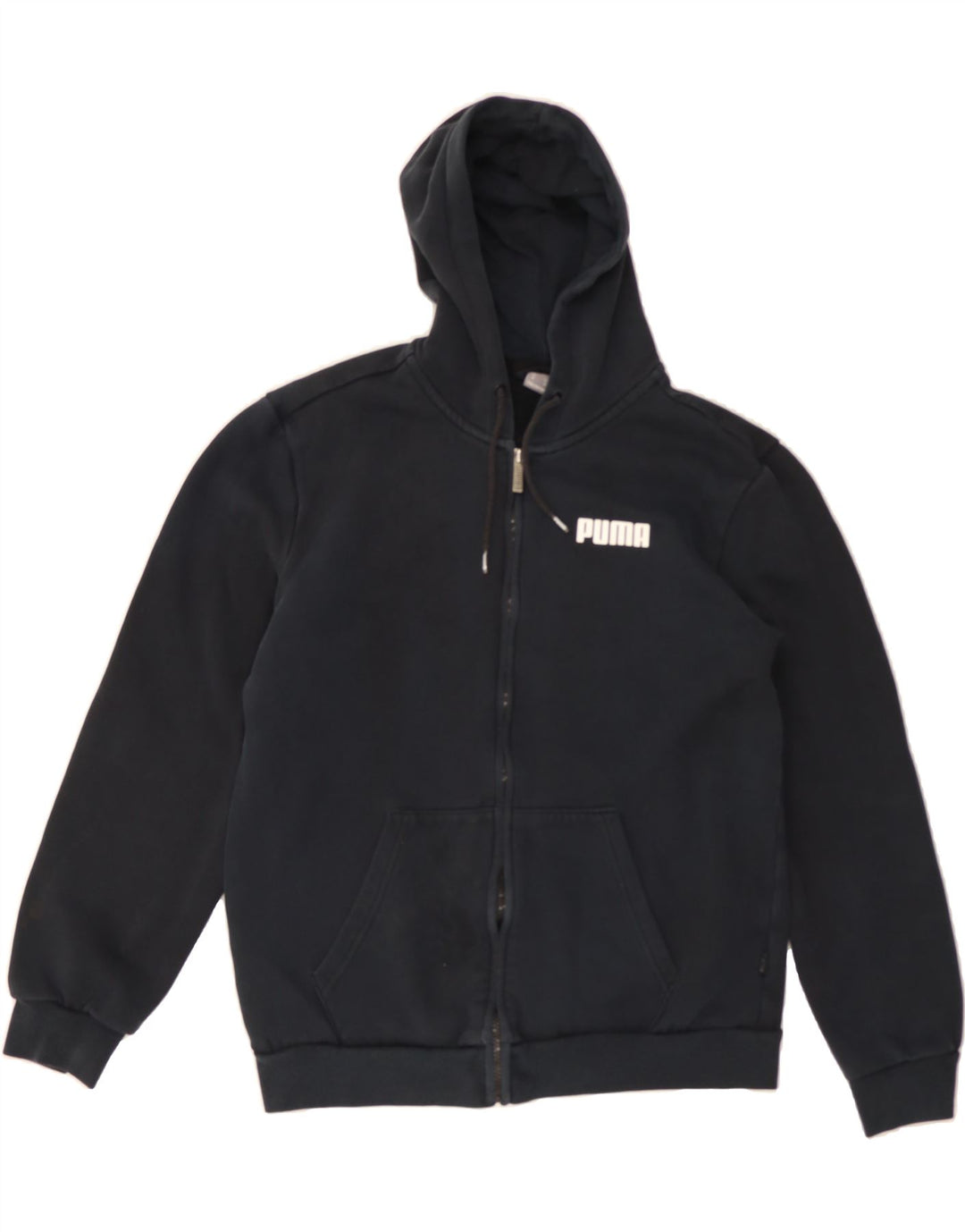 PUMA Mens Zip Hoodie Sweater Medium Black Cotton Vintage Puma and Second-Hand Puma from Messina Hembry 
