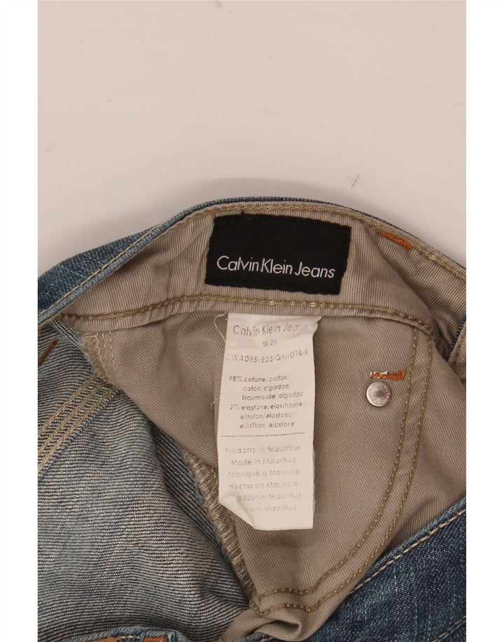 Calvin Klein Womens Bermuda Denim Shorts W26 Small Blue Cotton