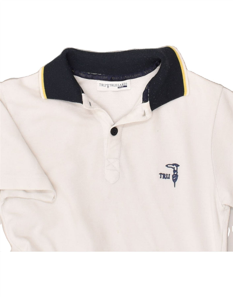 TRUSSARDI JUNIOR Boys Polo Shirt 5-6 Years White Cotton | Vintage Trussardi Junior | Thrift | Second-Hand Trussardi Junior | Used Clothing | Messina Hembry 