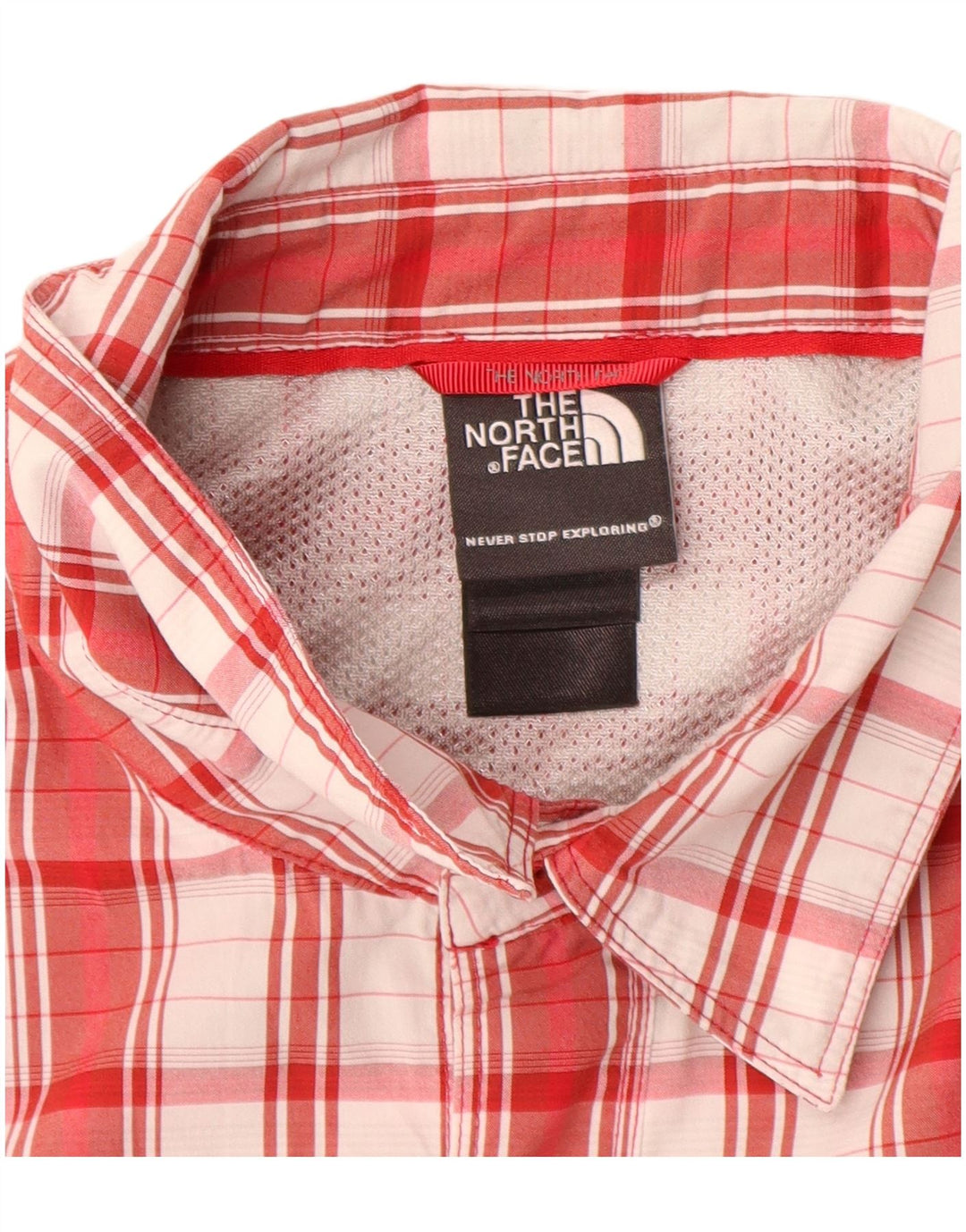 The North Face Mens Short Sleeve Shirt XL Red Check Nylon