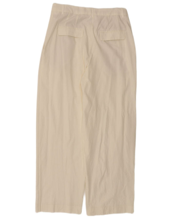 Zara Womens Pegged Chino Trousers Medium W28 L29 White Lyocell