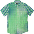 CHAPS Mens Short Sleeve Shirt Medium Green Check Cotton Vintage Chaps and Second-Hand Chaps from Messina Hembry 