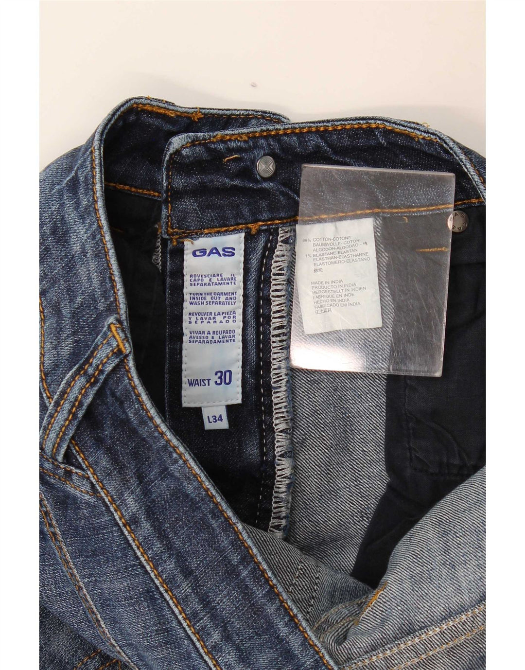 Gas Womens Straight Jeans W30 L29 Blue Cotton