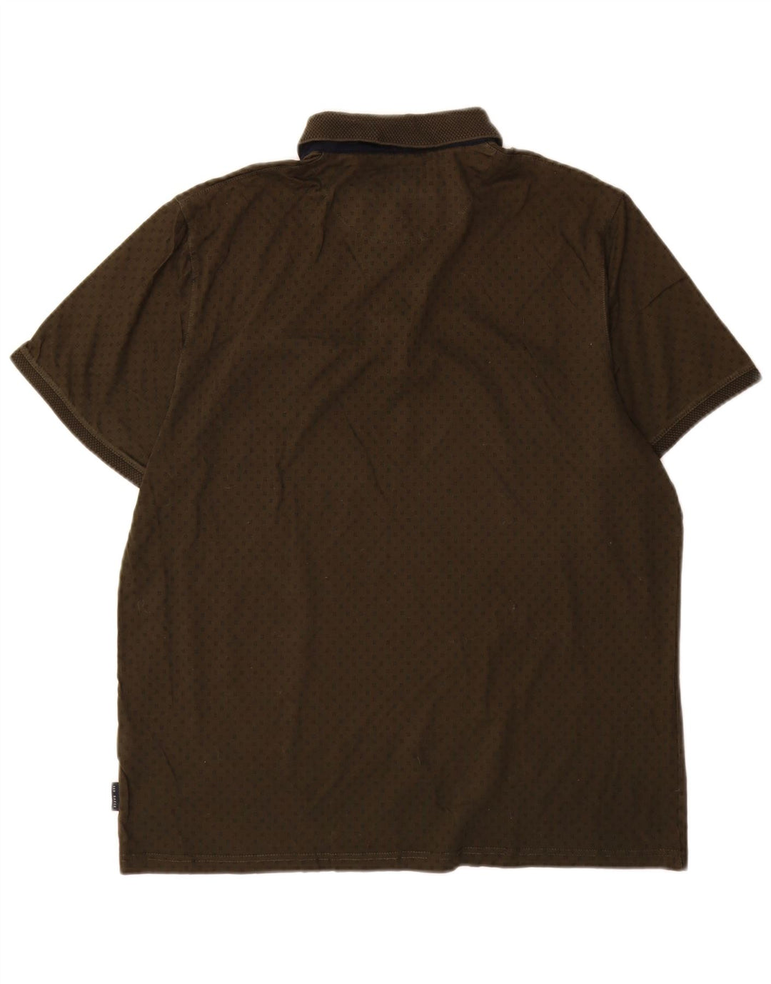 Ted Baker Mens Polo Shirt Size 5 XL Khaki Spotted Cotton