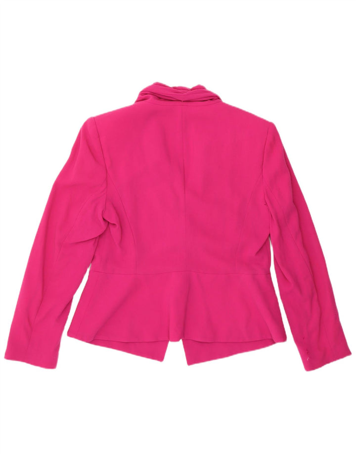 Elegance Womens Blazer Jacket UK 14 Medium Pink Wool