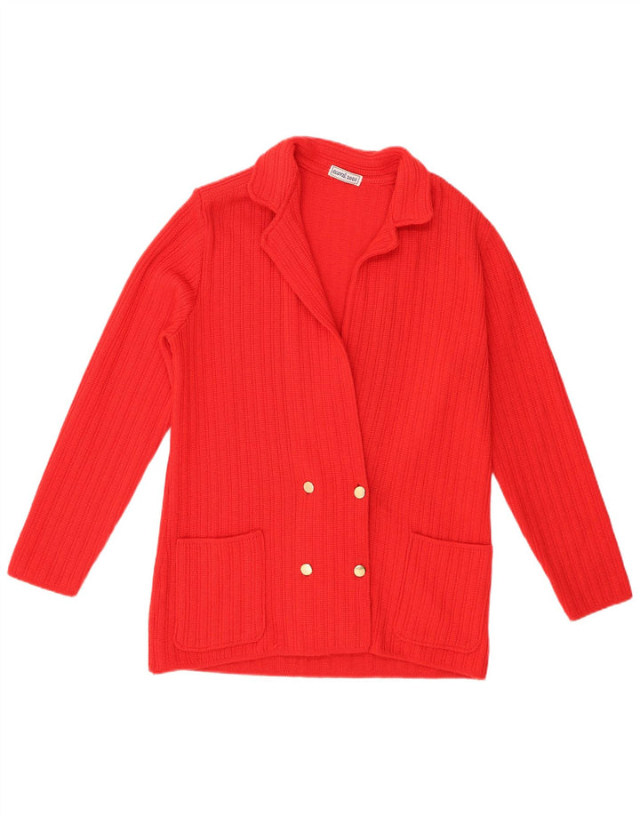 Vintage Womens Cardigan Sweater US 6 Medium Red Virgin Wool