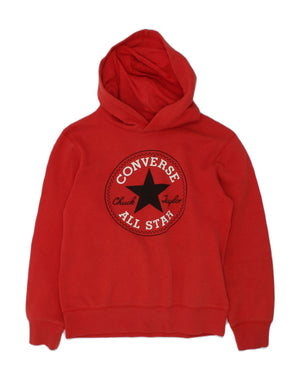 CONVERSE Girls Graphic Hoodie Jumper 10 11 Years Red Cotton Vintage Second Hand Clothing Online Messina Hembry