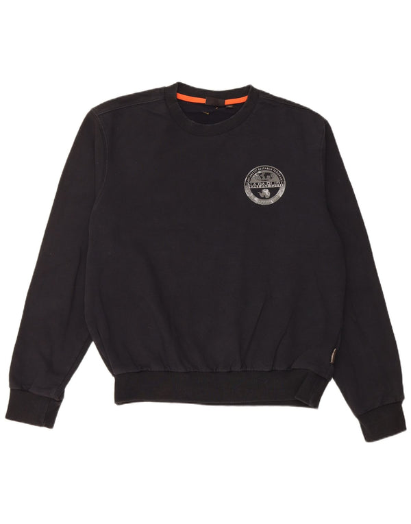 Napapijri Mens Graphic Sweatshirt Jumper Large Black Cotton