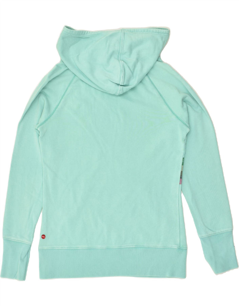 O'NEILL Womens Graphic Hoodie Jumper UK 14 Medium Turquoise Cotton | Vintage O'Neill | Thrift | Second-Hand O'Neill | Used Clothing | Messina Hembry 