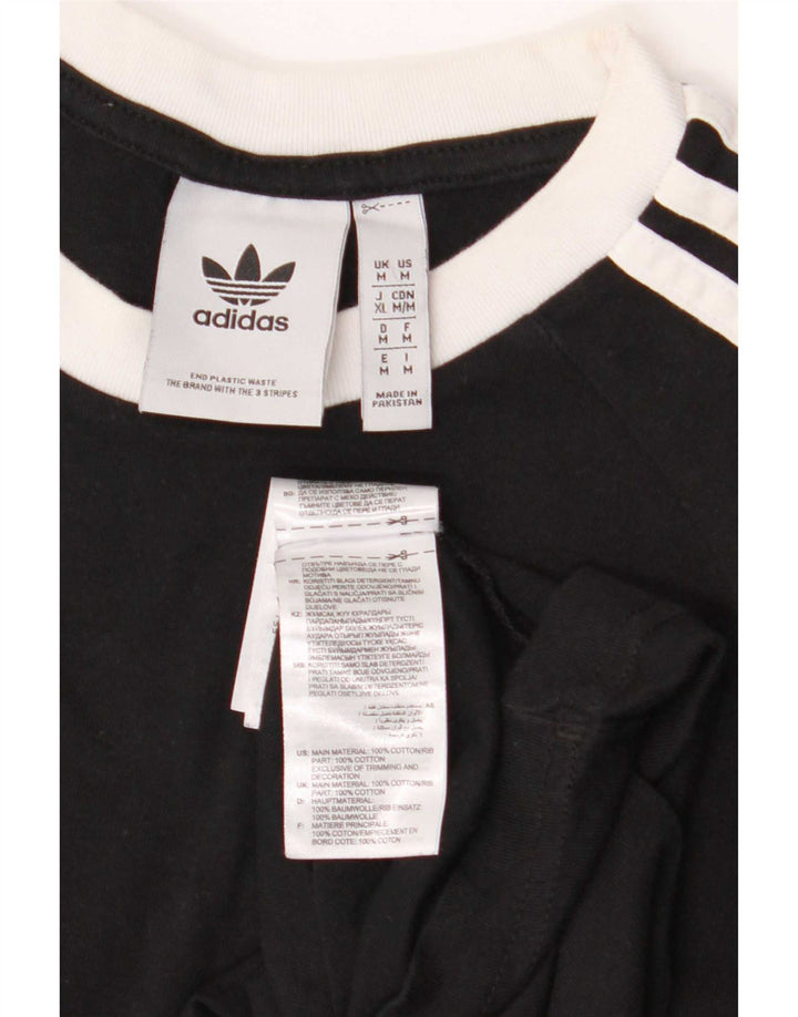 Adidas Mens T-Shirt Top Medium Black Cotton
