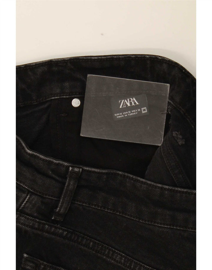 Zara Mens Denim Shorts EU 42 Large W32 Black