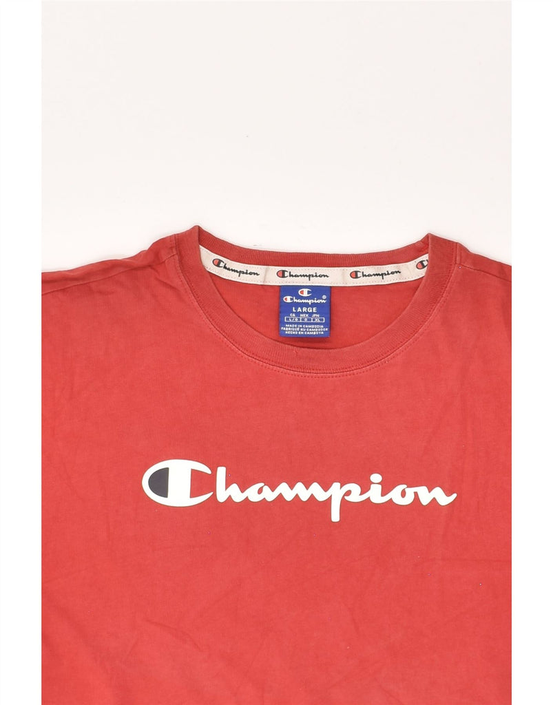 CHAMPION Boys Graphic T-Shirt Top 11-12 Years Large Red Cotton | Vintage Champion | Thrift | Second-Hand Champion | Used Clothing | Messina Hembry 
