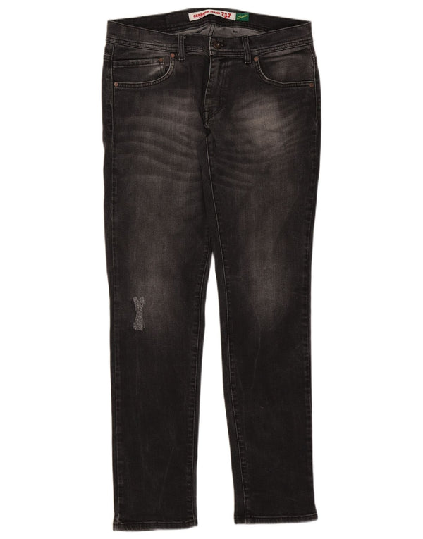 Carrera Mens 717 Distressed Slim Jeans W34 L32 Black Cotton
