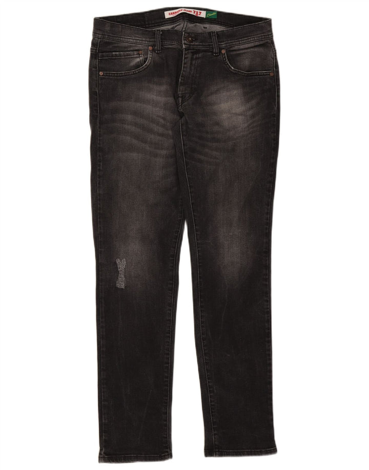 Carrera Mens 717 Distressed Slim Jeans W34 L32 Black Cotton