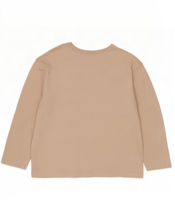 Zara Womens Top Long Sleeve UK 18 XL Beige Cotton