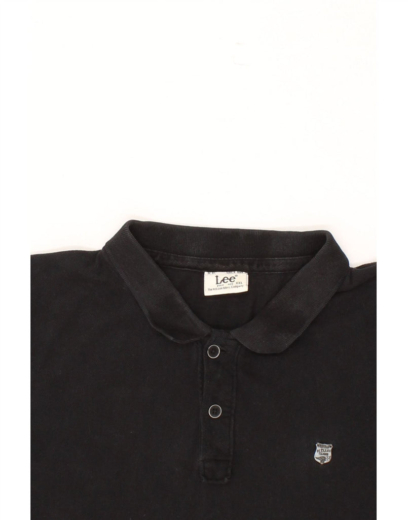 LEE Mens Polo Shirt 2XL Black Cotton Vintage Lee and Second-Hand Lee from Messina Hembry 