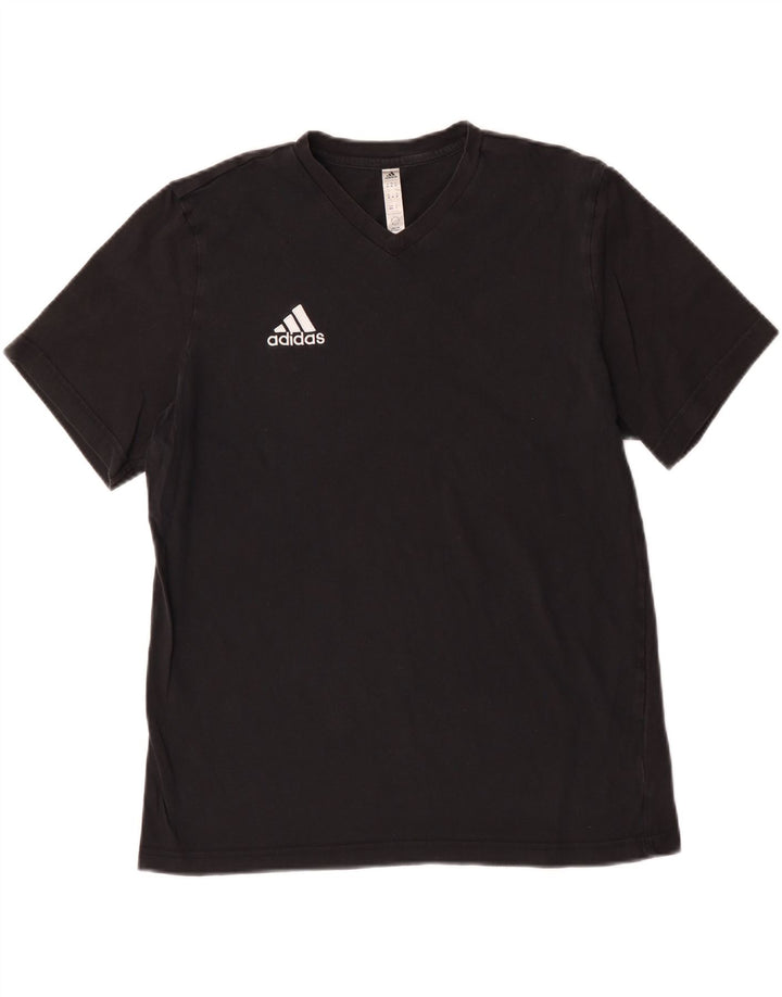 ADIDAS Womens T-Shirt Top UK 14 Medium Black Cotton Vintage Adidas and Second-Hand Adidas from Messina Hembry 