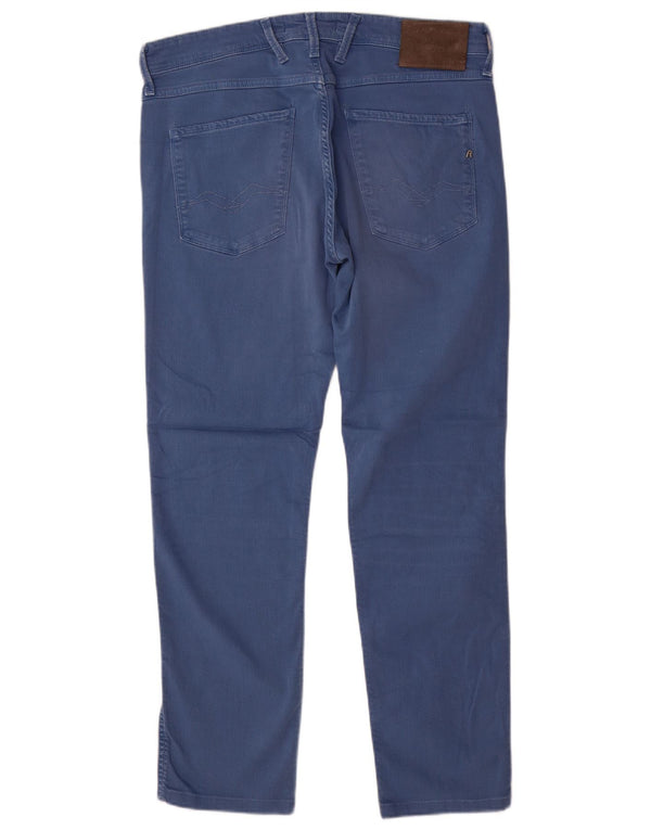 Replay Mens Anbass Slim Jeans W34 L29 Blue Cotton
