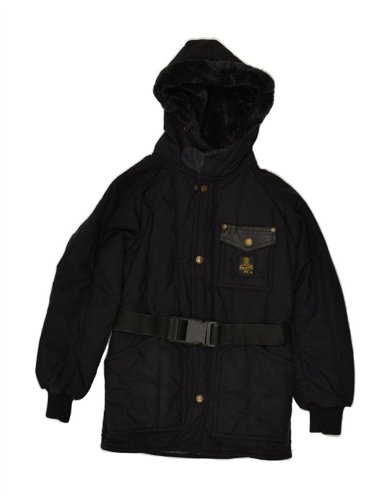 REFRIGIWEAR Boys Cruz Hooded Padded Jacket 7-8 Years Black Polyamide | Vintage Refrigiwear | Thrift | Second-Hand Refrigiwear | Used Clothing | Messina Hembry 