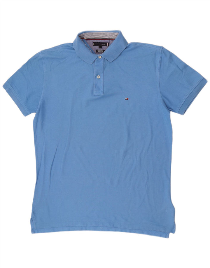 Tommy Hilfiger Mens Regular Fit Polo Shirt Large Blue Cotton