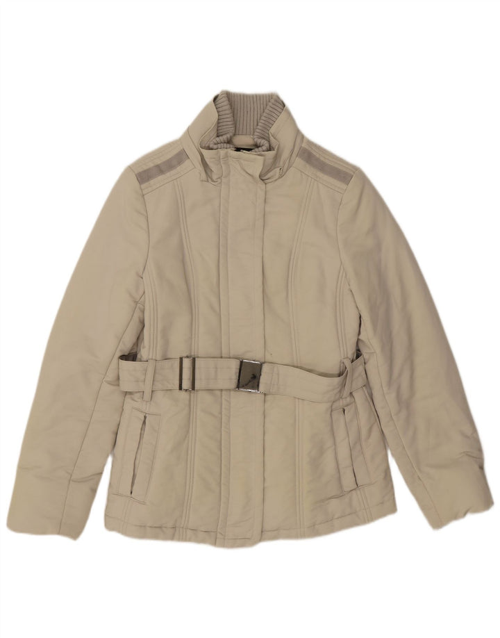 Zara Womens Padded Jacket UK 12 Medium Beige Cotton