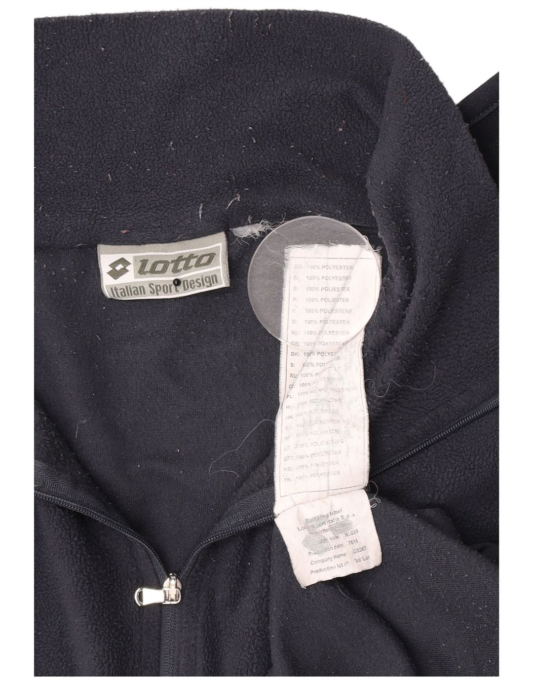 Lotto Mens Zip Neck Fleece Jumper Medium Navy Blue Polyester
