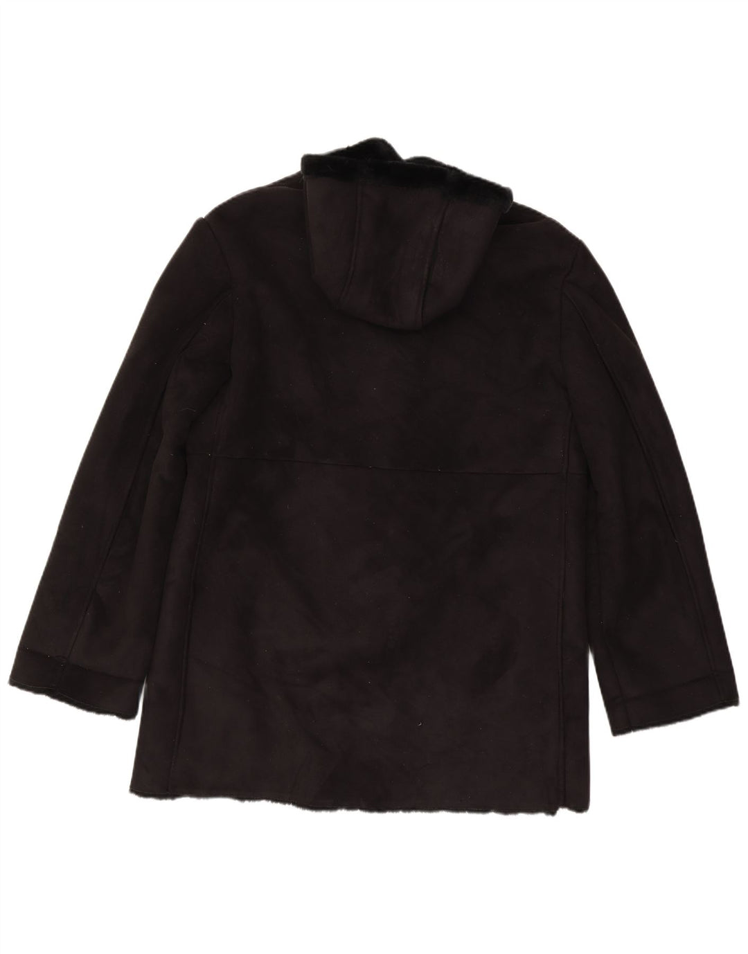Conbipel Womens Free Heron Hooded Sherpa Overcoat IT 48 XL Black