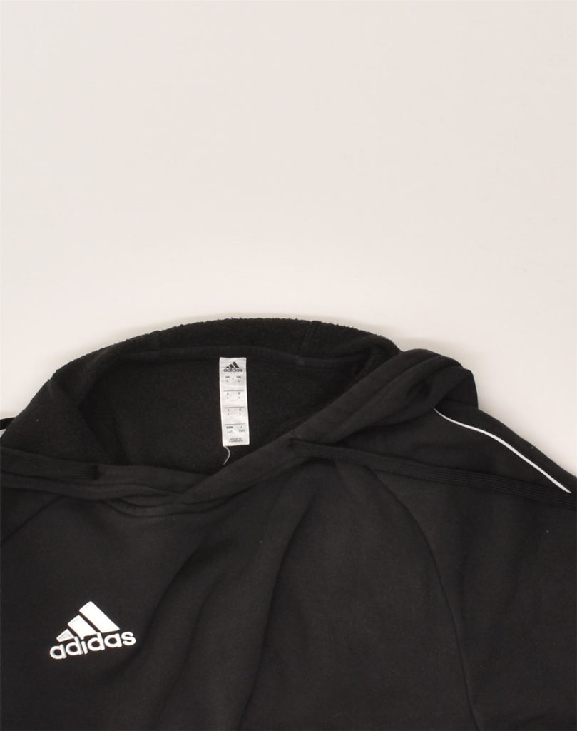 ADIDAS Womens Hoodie Jumper UK 16 Large Black Cotton | Vintage Adidas | Thrift | Second-Hand Adidas | Used Clothing | Messina Hembry 