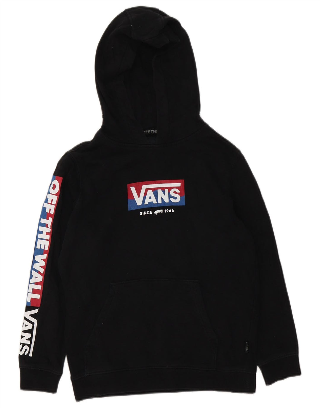 Vans Boys Graphic Hoodie Jumper 8-9 Years Small Black
