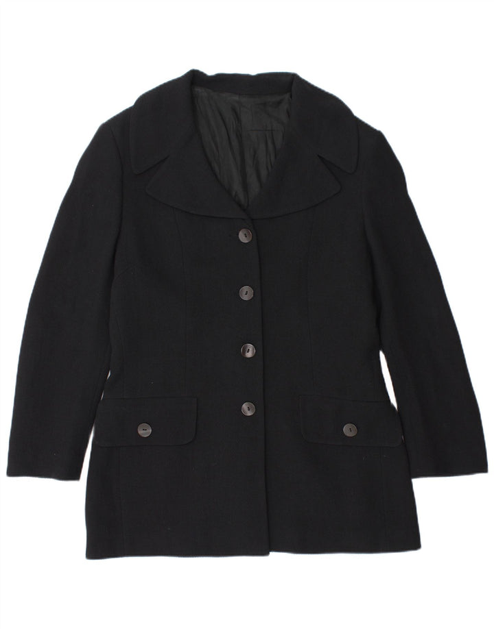 Vintage Womens 4 Button Blazer Jacket IT 48 XL Navy Blue Wool