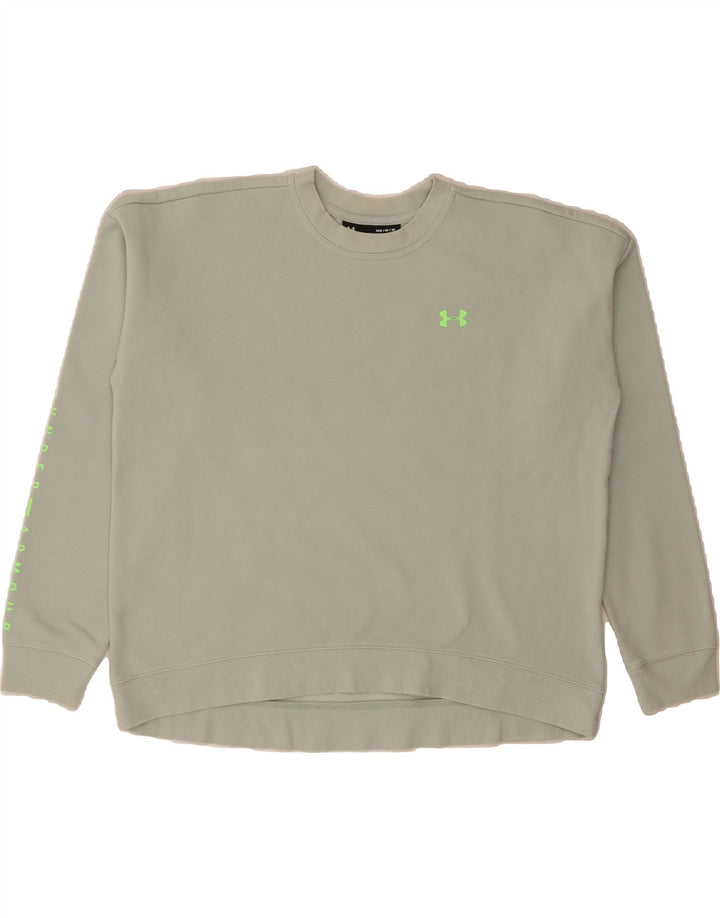 UNDER ARMOUR Womens Oversized Graphic Sweatshirt Jumper UK 14 Medium Green Vintage Under Armour and Second-Hand Under Armour from Messina Hembry 