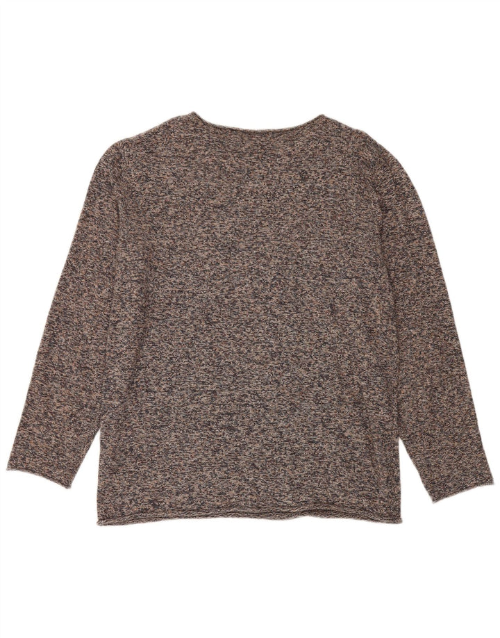 Cos Womens Oversized Boat Neck Jumper Sweater UK 14 Medium Brown Flecked