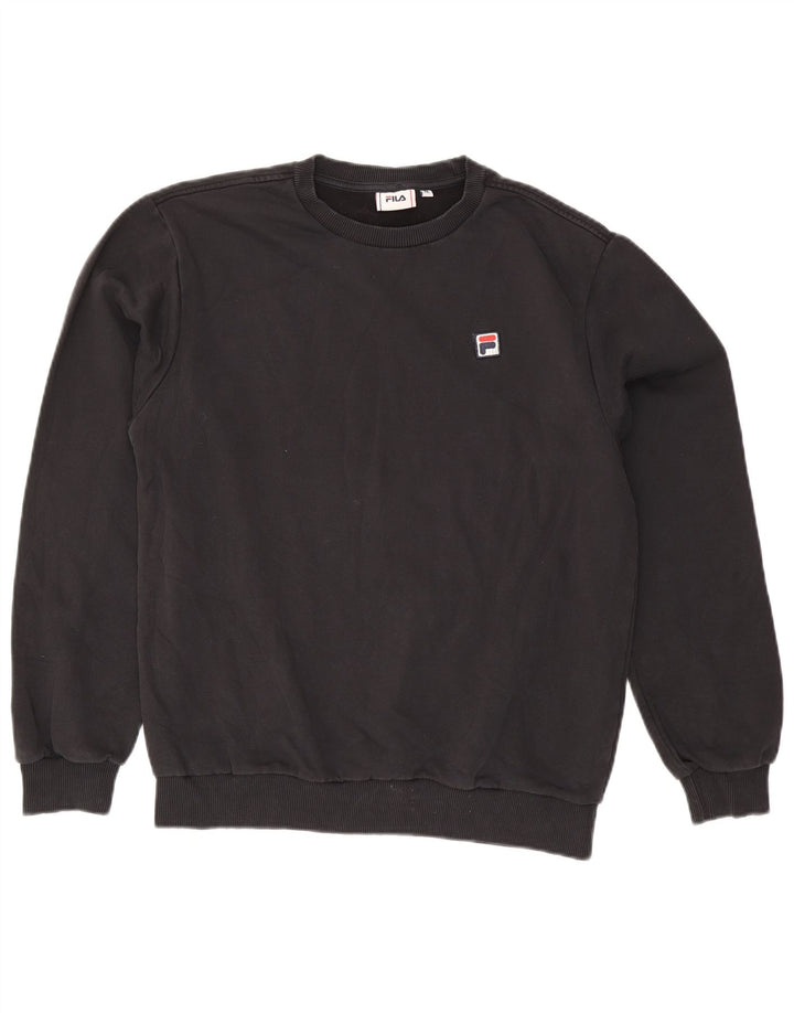 Fila Mens Sweatshirt Jumper Medium Black Cotton