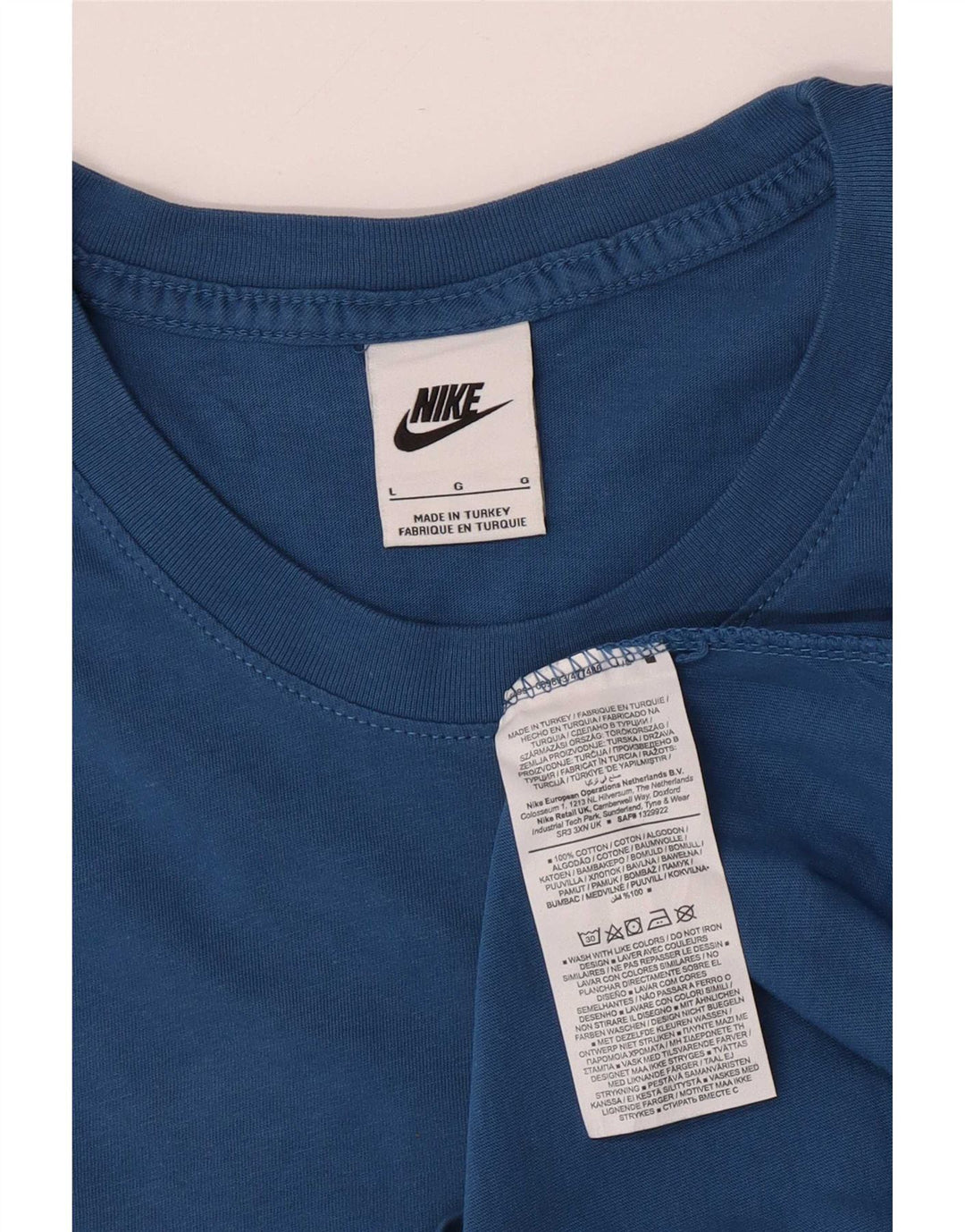 Nike Mens T-Shirt Top Large Blue Cotton