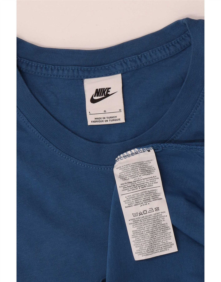 Nike Mens T-Shirt Top Large Blue Cotton