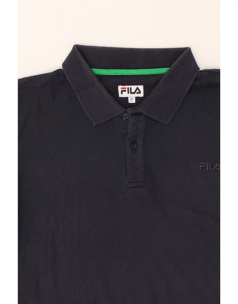 FILA Mens Polo Shirt IT 52 Large Navy Blue Cotton | Vintage Fila | Thrift | Second-Hand Fila | Used Clothing | Messina Hembry 