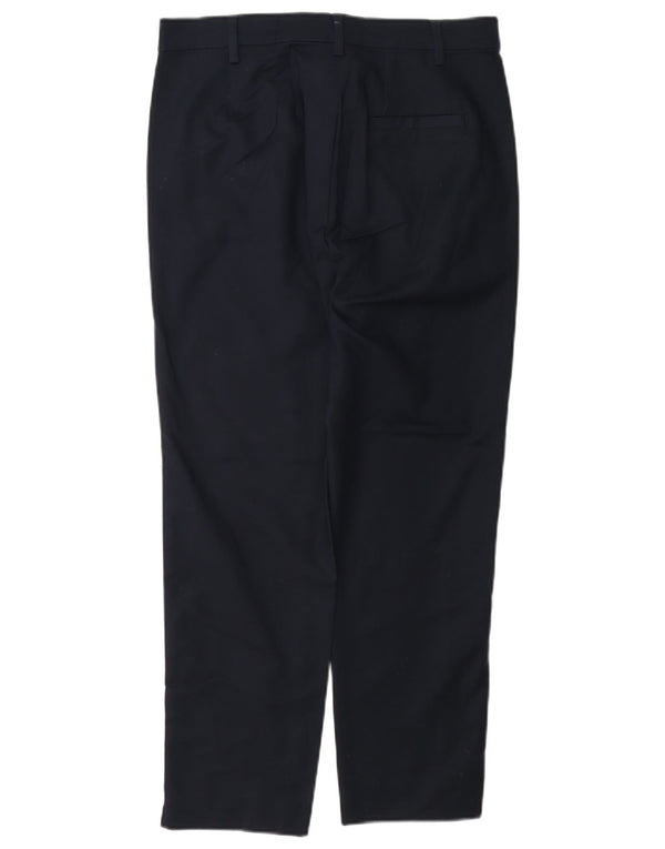 Marks & Spencer Womens Regular Chino Trousers UK 10 Small W27 L26 Navy Blue